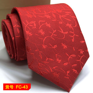 67 Styles Men's Ties Solid Color Stripe Flower Floral 8cm Jacquard Necktie Accessories Daily Wear Cravat Wedding Party Gift