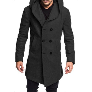 ZOGAA 2019 Mens Trench Coat Jacket Autumn Mens Overcoats Casual Solid Color Woolen Trench Coat for Men Clothing long coat men