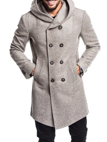 ZOGAA 2019 Mens Trench Coat Jacket Autumn Mens Overcoats Casual Solid Color Woolen Trench Coat for Men Clothing long coat men