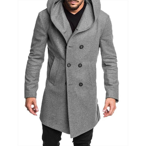 ZOGAA 2019 Mens Trench Coat Jacket Autumn Mens Overcoats Casual Solid Color Woolen Trench Coat for Men Clothing long coat men