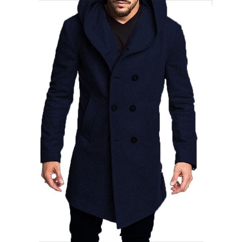 ZOGAA 2019 Mens Trench Coat Jacket Autumn Mens Overcoats Casual Solid Color Woolen Trench Coat for Men Clothing long coat men