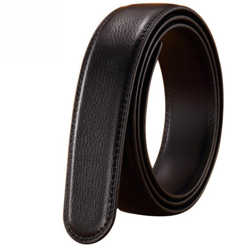 Men Leather Belt No Buckle 3.5cm Wide Leather Belt Durable Without Automatic Buckle Strap Wear-resistant Smooth Men Belt #20