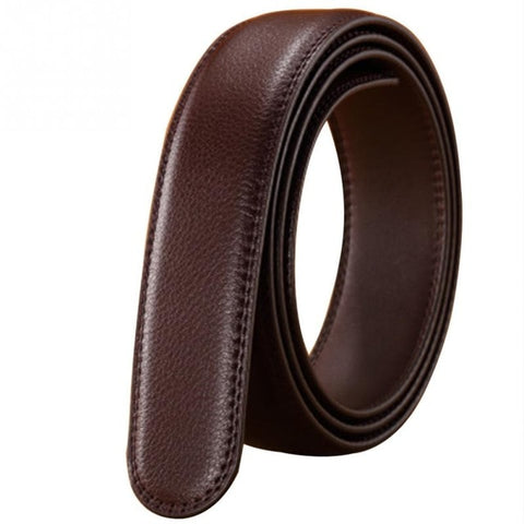 Men Leather Belt No Buckle 3.5cm Wide Leather Belt Durable Without Automatic Buckle Strap Wear-resistant Smooth Men Belt #20