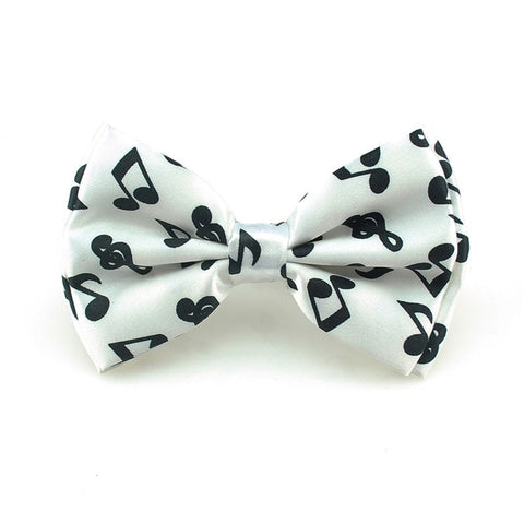 Fashion white Musical Note Black Bow tie for Men Unisex Tuxedo Dress Bowtie Butterfly Brand New fine accessories Free shipping