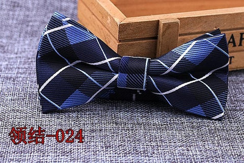 Brand New 100% Microfiber Bowtie Woven Dot Checked Stripped Bow Tie Butterfly Wedding Dress Mens Formal Dot Dog Butterfly Blue