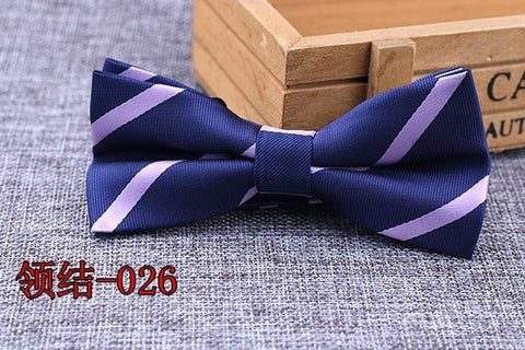 Brand New 100% Microfiber Bowtie Woven Dot Checked Stripped Bow Tie Butterfly Wedding Dress Mens Formal Dot Dog Butterfly Blue