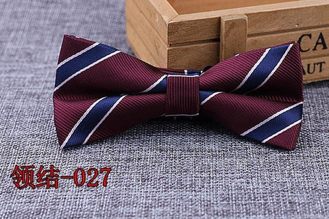 Brand New 100% Microfiber Bowtie Woven Dot Checked Stripped Bow Tie Butterfly Wedding Dress Mens Formal Dot Dog Butterfly Blue