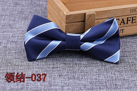 Brand New 100% Microfiber Bowtie Woven Dot Checked Stripped Bow Tie Butterfly Wedding Dress Mens Formal Dot Dog Butterfly Blue