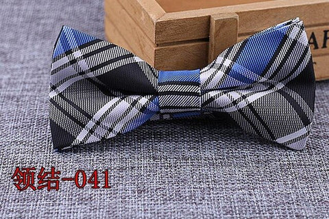 Brand New 100% Microfiber Bowtie Woven Dot Checked Stripped Bow Tie Butterfly Wedding Dress Mens Formal Dot Dog Butterfly Blue