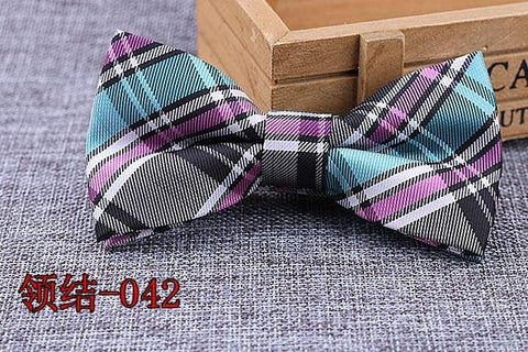 Brand New 100% Microfiber Bowtie Woven Dot Checked Stripped Bow Tie Butterfly Wedding Dress Mens Formal Dot Dog Butterfly Blue