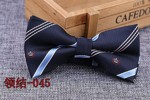 Brand New 100% Microfiber Bowtie Woven Dot Checked Stripped Bow Tie Butterfly Wedding Dress Mens Formal Dot Dog Butterfly Blue