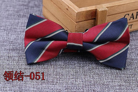 Brand New 100% Microfiber Bowtie Woven Dot Checked Stripped Bow Tie Butterfly Wedding Dress Mens Formal Dot Dog Butterfly Blue