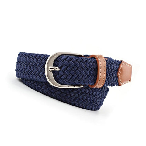 Men Women Casual Knitted Pin Buckle Belt Woven Canvas Elastic Stretch Belts Plain Webbing 2019 Fashion 100-120cm