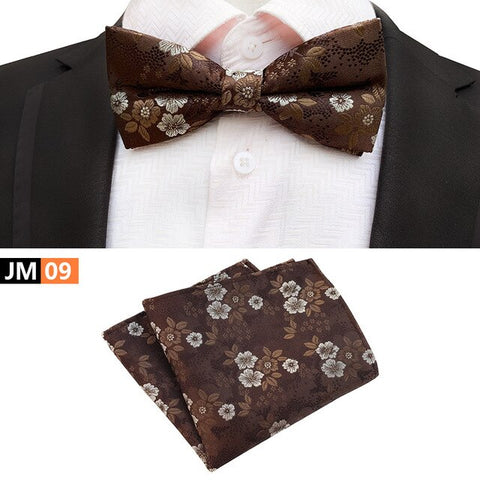 New Formal Butterfly Blue Luxury Jacquard Weave Bow Ties Set Gravata Bowties Pocket Square Handkerchief Bowtie Suit for Wedding