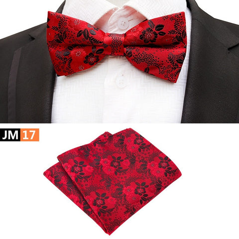 New Formal Butterfly Blue Luxury Jacquard Weave Bow Ties Set Gravata Bowties Pocket Square Handkerchief Bowtie Suit for Wedding