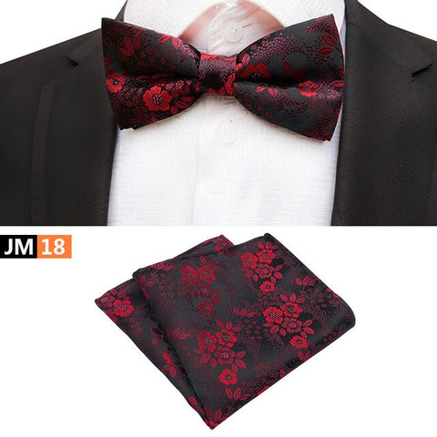 New Formal Butterfly Blue Luxury Jacquard Weave Bow Ties Set Gravata Bowties Pocket Square Handkerchief Bowtie Suit for Wedding