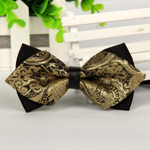 mens bow tie red pointed black and gold fashion butterfly party wedding bow ties for men's girls boys bowtie kids be usable