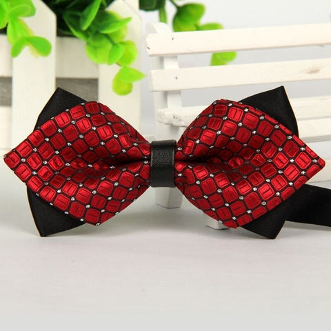 mens bow tie red pointed black and gold fashion butterfly party wedding bow ties for men's girls boys bowtie kids be usable