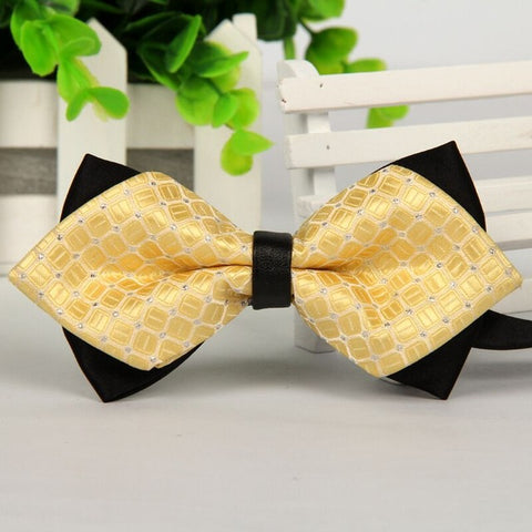 mens bow tie red pointed black and gold fashion butterfly party wedding bow ties for men's girls boys bowtie kids be usable