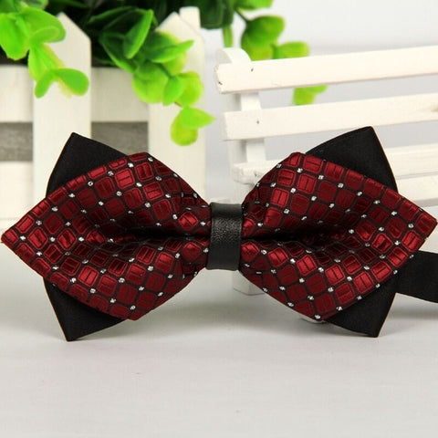 mens bow tie red pointed black and gold fashion butterfly party wedding bow ties for men's girls boys bowtie kids be usable