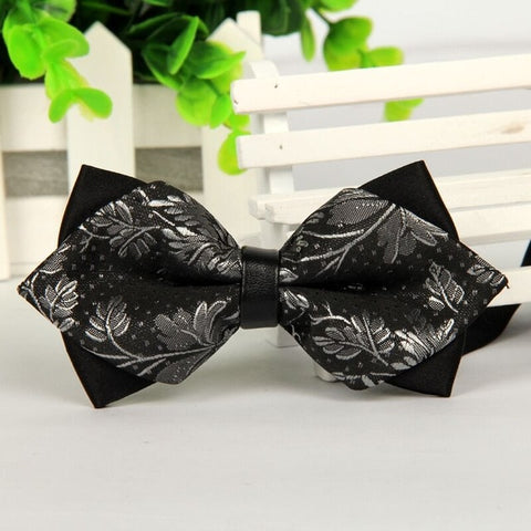 mens bow tie red pointed black and gold fashion butterfly party wedding bow ties for men's girls boys bowtie kids be usable