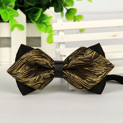 mens bow tie red pointed black and gold fashion butterfly party wedding bow ties for men's girls boys bowtie kids be usable