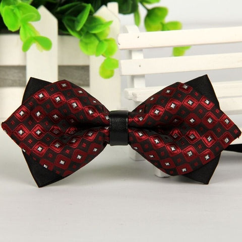 mens bow tie red pointed black and gold fashion butterfly party wedding bow ties for men's girls boys bowtie kids be usable