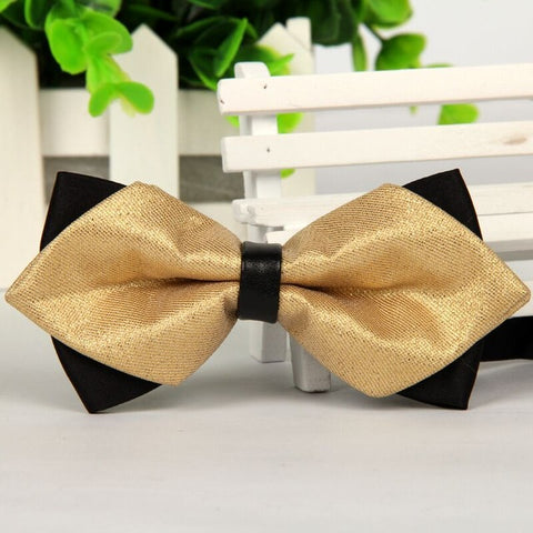 mens bow tie red pointed black and gold fashion butterfly party wedding bow ties for men's girls boys bowtie kids be usable