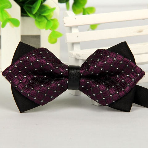 mens bow tie red pointed black and gold fashion butterfly party wedding bow ties for men's girls boys bowtie kids be usable