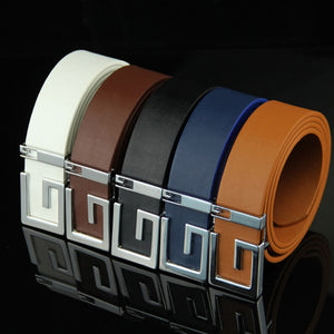 belt men luxury leather Luxury Leather Belts for Men Strap Male Metal Smooth Girdle Buckle Waistband wholesale 30H