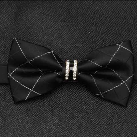 Men Luxurious Bowtie Groom Mens Striped Plaid Cravat Gravata Fashion Butterfly Wedding Bow Ties for Male Accessories Gifts Tie