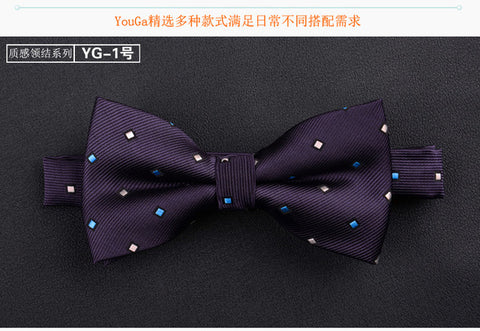 luxur bow tie men Jacquard Woven 100% Silk Solid Polka Dots Stripe Yellow Navy Blue red wedding gift butterfly black Boys bowtie