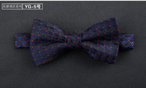 luxur bow tie men Jacquard Woven 100% Silk Solid Polka Dots Stripe Yellow Navy Blue red wedding gift butterfly black Boys bowtie