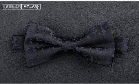 luxur bow tie men Jacquard Woven 100% Silk Solid Polka Dots Stripe Yellow Navy Blue red wedding gift butterfly black Boys bowtie