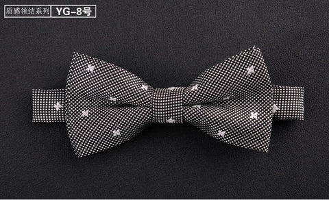 luxur bow tie men Jacquard Woven 100% Silk Solid Polka Dots Stripe Yellow Navy Blue red wedding gift butterfly black Boys bowtie