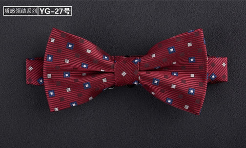 luxur bow tie men Jacquard Woven 100% Silk Solid Polka Dots Stripe Yellow Navy Blue red wedding gift butterfly black Boys bowtie