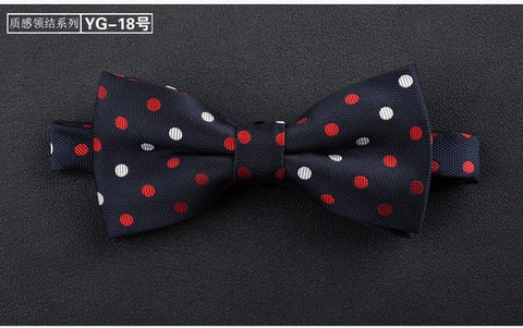 luxur bow tie men Jacquard Woven 100% Silk Solid Polka Dots Stripe Yellow Navy Blue red wedding gift butterfly black Boys bowtie