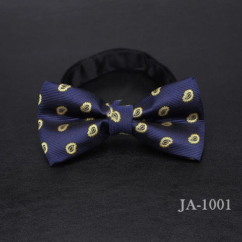 luxur bow tie men Jacquard Woven 100% Silk Solid Polka Dots Stripe Yellow Navy Blue red wedding gift butterfly black Boys bowtie