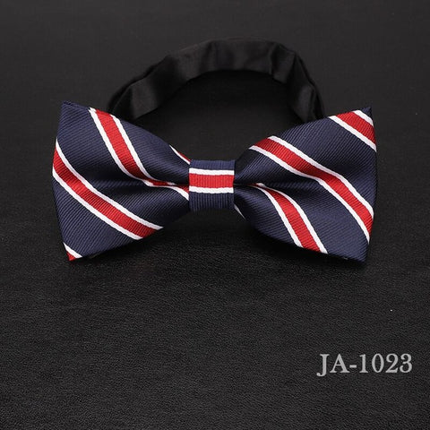 luxur bow tie men Jacquard Woven 100% Silk Solid Polka Dots Stripe Yellow Navy Blue red wedding gift butterfly black Boys bowtie