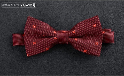 luxur bow tie men Jacquard Woven 100% Silk Solid Polka Dots Stripe Yellow Navy Blue red wedding gift butterfly black Boys bowtie