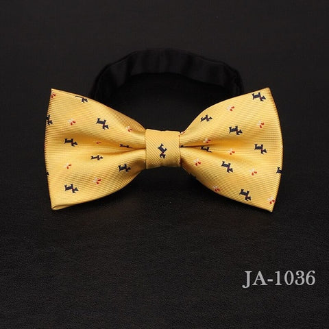 luxur bow tie men Jacquard Woven 100% Silk Solid Polka Dots Stripe Yellow Navy Blue red wedding gift butterfly black Boys bowtie