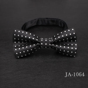 luxur bow tie men Jacquard Woven 100% Silk Solid Polka Dots Stripe Yellow Navy Blue red wedding gift butterfly black Boys bowtie