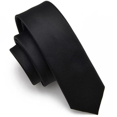 Classic Black Polyester Solid Business Necktie Men's Formal Ties Male Skinny 8CM Casual Neck Tie With Zipper Shirt Accessories