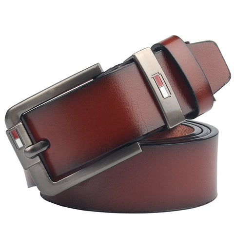 Fancy Jeans Retro Style Men's Belt Leather Belt Men High Quality Leather Male Strap Luxury Pin Buckle Cintos Masculinos