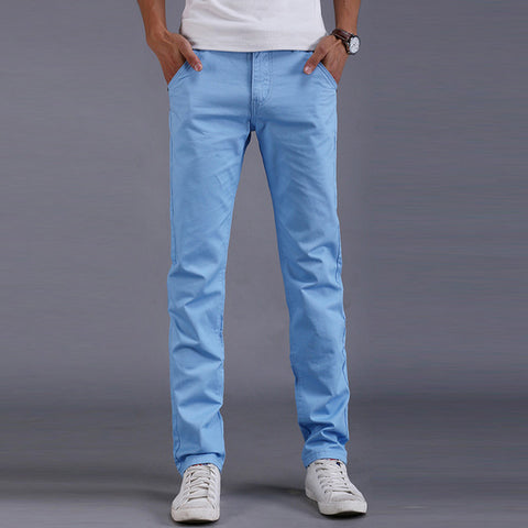 Fashion Men Business Solid Color Slim Straight Trousers Casual Long Pants Man pants Spring Autumn штаны calça masculina