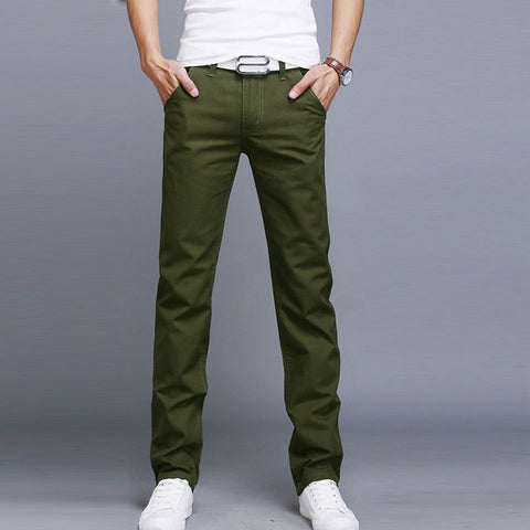 Fashion Men Business Solid Color Slim Straight Trousers Casual Long Pants Man pants Spring Autumn штаны calça masculina