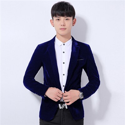 Cigna Men's Long Sleeve Blazer Business Casual Blazers Coats Men Wedding Banquet Male Suit Jackets Corduroy Fabric Size S 3XL