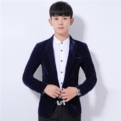 Cigna Men's Long Sleeve Blazer Business Casual Blazers Coats Men Wedding Banquet Male Suit Jackets Corduroy Fabric Size S 3XL