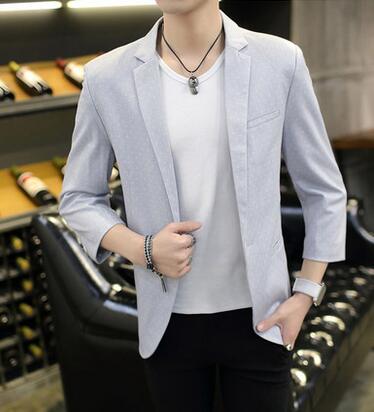 Linen suits men 's summer suit breathable men' s small suit fashion lattice jacket men 's clothing blazer plus size M - 3XL