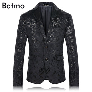 BATMO 2019 New arrival printed Men's black  Blazer Casual Blazer For Men Blazer Nightclubs suit Men S,M,L,XL,XXL,3XL,4XL